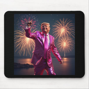 Tapis De Souris Réveillon du Nouvel An de Trump 2025 en costume ro