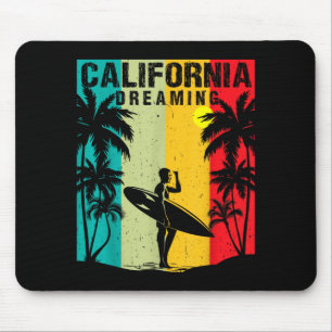 Tapis De Souris Rêverie Californienne Hommes Femmes Surfant Plage