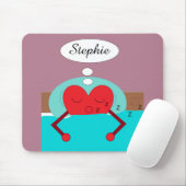 Tapis De Souris Rêves de coeur violet et vert (Avec souris)