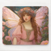 Tapis De Souris Rêves Enchanteurs : Un Portrait De Fée Rose Whimsi (Devant)