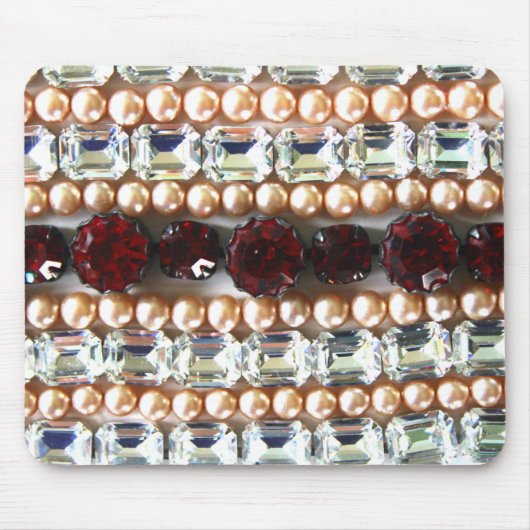 Tapis De Souris Rhinestones et perles - Bijoux vintages (Devant)