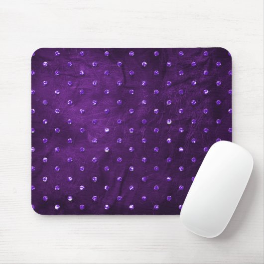 Tapis De Souris Rhinestons sur la souris mauve en cuir (Avec souris)