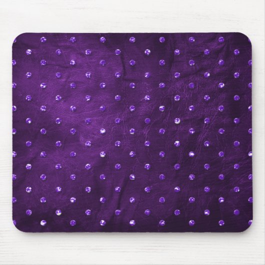 Tapis De Souris Rhinestons sur la souris mauve en cuir (Devant)