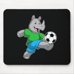 Tapis De Souris Rhinocéros en tant que joueur de football avec un
