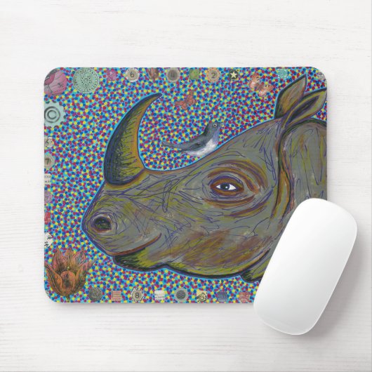 Tapis De Souris Rhinocéros Mousepad (Avec souris)