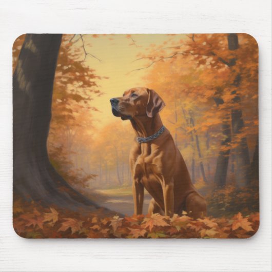 Tapis De Souris Rhodesian Ridgeback à l'automne Feuilles automne I (Devant)