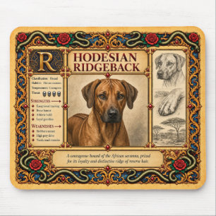 Tapis De Souris Rhodesian Ridgeback, Art du Bestiaire Médiéval