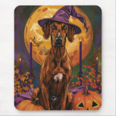 Tapis De Souris Rhodesian Ridgeback Chien Halloween sorcier Citrou (Devant)