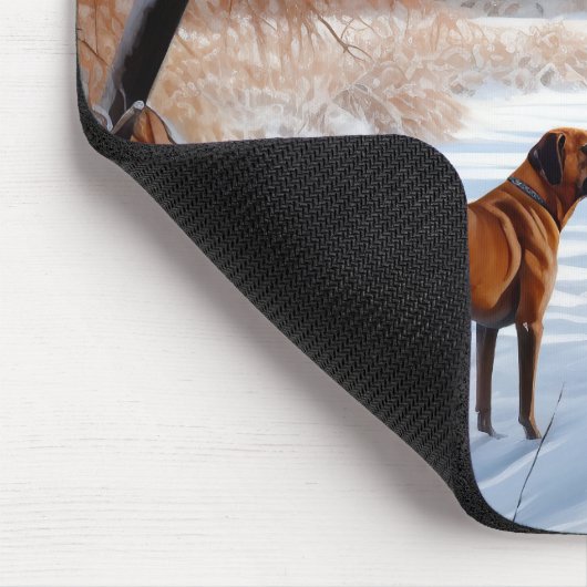 Tapis De Souris Rhodesian Ridgeback Laisser Neige Noël (Coin)