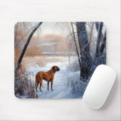 Tapis De Souris Rhodesian Ridgeback Laisser Neige Noël (Avec souris)