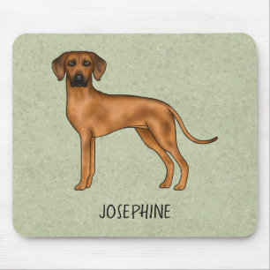 Tapis De Souris Rhodesian Ridgeback mignon chien Brown avec nom ve