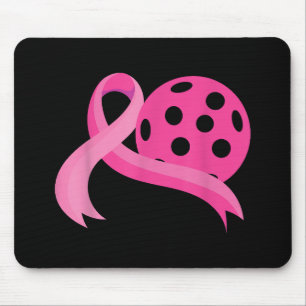 Tapis De Souris Ribbon Coeur Rose Cute Pickleball Cancer du sein A