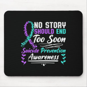 Tapis De Souris Ribbon de sensibilisation au suicide Aucune histoi