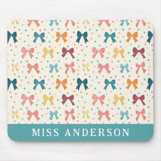 Tapis De Souris Ribbons arc-en-ciel Motif Whimssical Nom personnal (Devant)