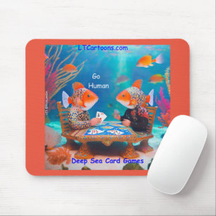 Tapis De Souris Rick London Poisson Jouant "Go Fish" Bande Dessiné