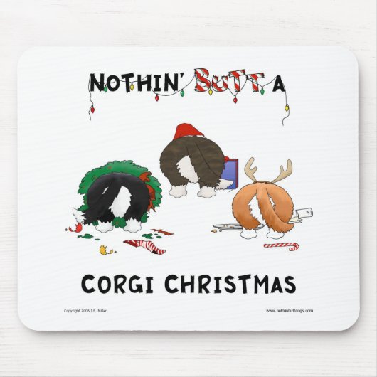 Tapis De Souris Rien n'aboutent Noël de corgi (Devant)