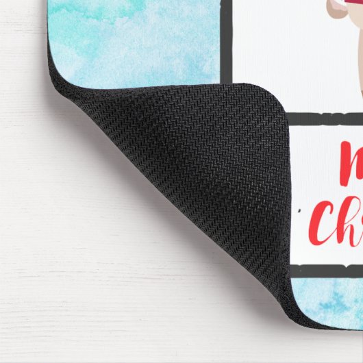 Tapis De Souris Rindeer De Noël Dans Un Gros Chaud (Coin)