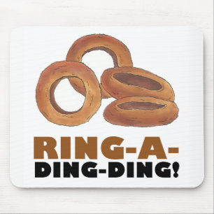 Tapis De Souris Ring-a-Ding-Ding Fried Onion Rings Junk Fast Food