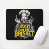 Tapis De Souris Risk It For The Brisket Funny Bbq Lovers Grill Smo (Avec souris)