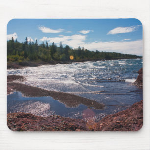 Tapis De Souris Rivage de Red Rock – Lac Supérieur, U.P.