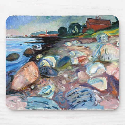 Tapis De Souris Rivage Edvard Munch avec Maison Rouge (Devant)