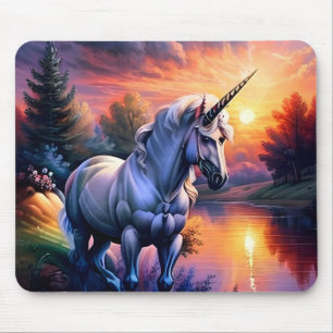 Tapis De Souris Rivière du lac du crépuscule Licorne Sept