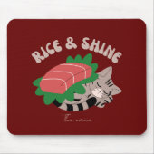 Tapis De Souris Riz et brillance, chat sushi (Devant)