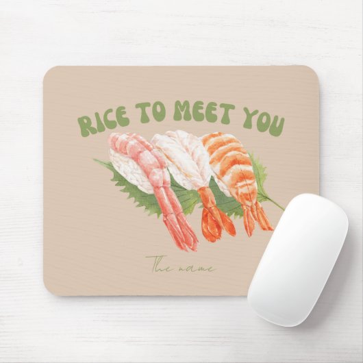Tapis De Souris Riz et brillance, chat sushi (Avec souris)