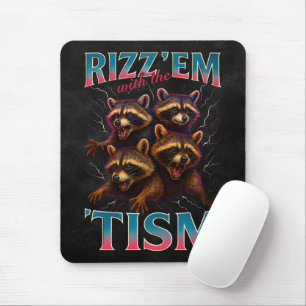 Tapis De Souris Rizz Em avec le Tism Meme Autisme Drôle Raton Lave