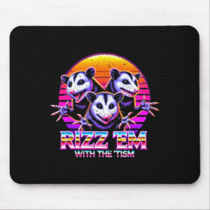 Tapis De Souris Rizz Em With The Tism Drôle de Mème Possums Autist