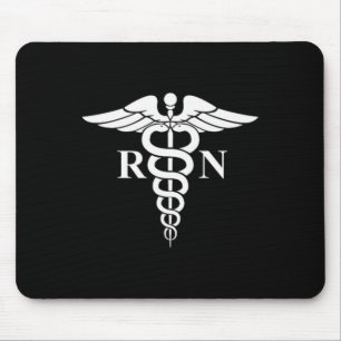 Tapis De Souris Rn Nurse Caduceus Symbole Médicale Logo de soins i