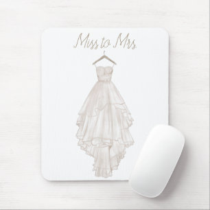 Tapis De Souris Robe de mariée florale rose bohème moderne