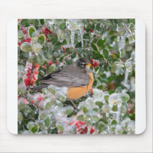 Tapis De Souris Robin à Noël