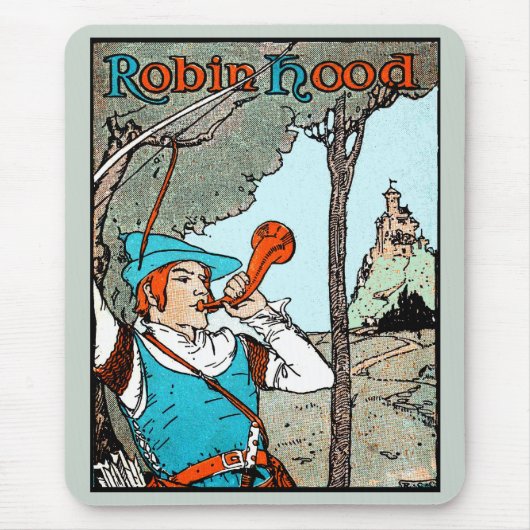Tapis De Souris Robin Hood Antique Illustration Joyeux Hommes (Devant)