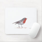 Tapis De Souris Robin oiseau aquarelle hiver Noël mignon (Avec souris)