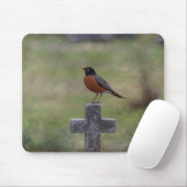 Tapis De Souris Robin sur une croix (Avec souris)