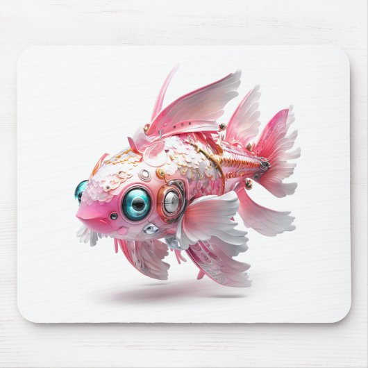 Tapis De Souris Robot de poisson rose mignon (Devant)