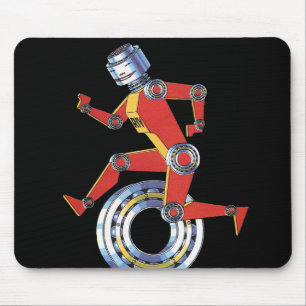 Tapis De Souris Robot de science-fiction vintage courant avec roue