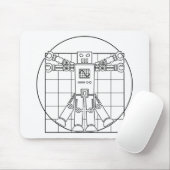 Tapis De Souris Robot Mousepad de da Vinci Vitruvian (Avec souris)