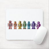 Tapis De Souris Robots arc-en-ciel (Avec souris)