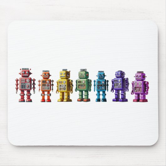 Tapis De Souris Robots arc-en-ciel (Devant)