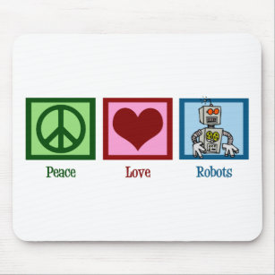 Tapis De Souris Robots d'amour de paix