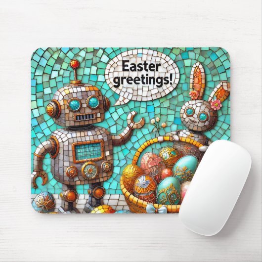 Tapis De Souris ROBOT'S EASTER ACCUEILLE LES OEUFS DE Lapin ~ (Avec souris)