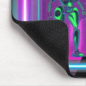 Tapis De Souris Robots Humanoïdes Néon Synthwave Cyberpunk (Coin)