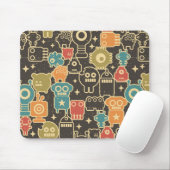 Tapis De Souris Robots sur brun (Avec souris)