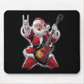 Tapis De Souris Rock & Roll Christmas Santa Claus Guitar Playe (Devant)