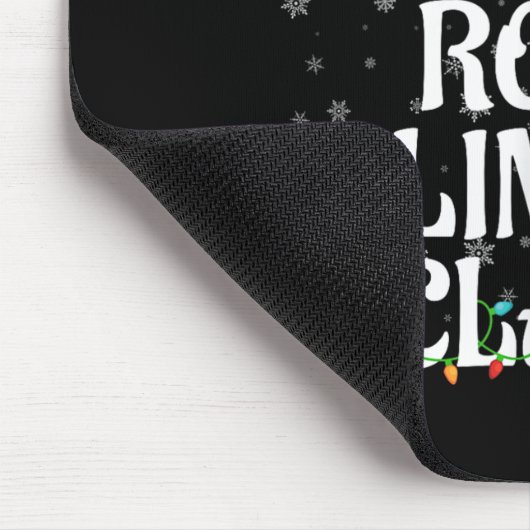 Tapis De Souris Rock Climber Claus Christmas Lights Pajama Family (Coin)