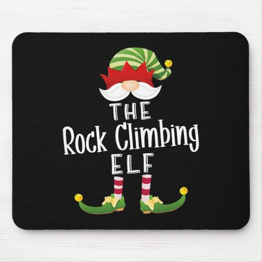 Tapis De Souris Rock Climbing Elf Group Christmas Funny Pajama Par (Devant)