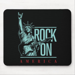 Tapis De Souris Rock On America 4 juillet Statue Vintage De Libe