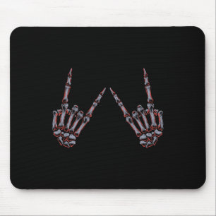 Tapis De Souris Rock On Rock Et Roll Skeleton Mains - Pour Concert